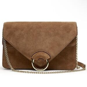 Banana Republic Italian Suede Accordion Bag